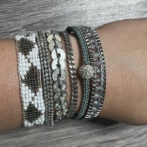 Victoria Emerson Atticus Multi Layered Bracelet Magnetic‎ Cuff Boho Classic